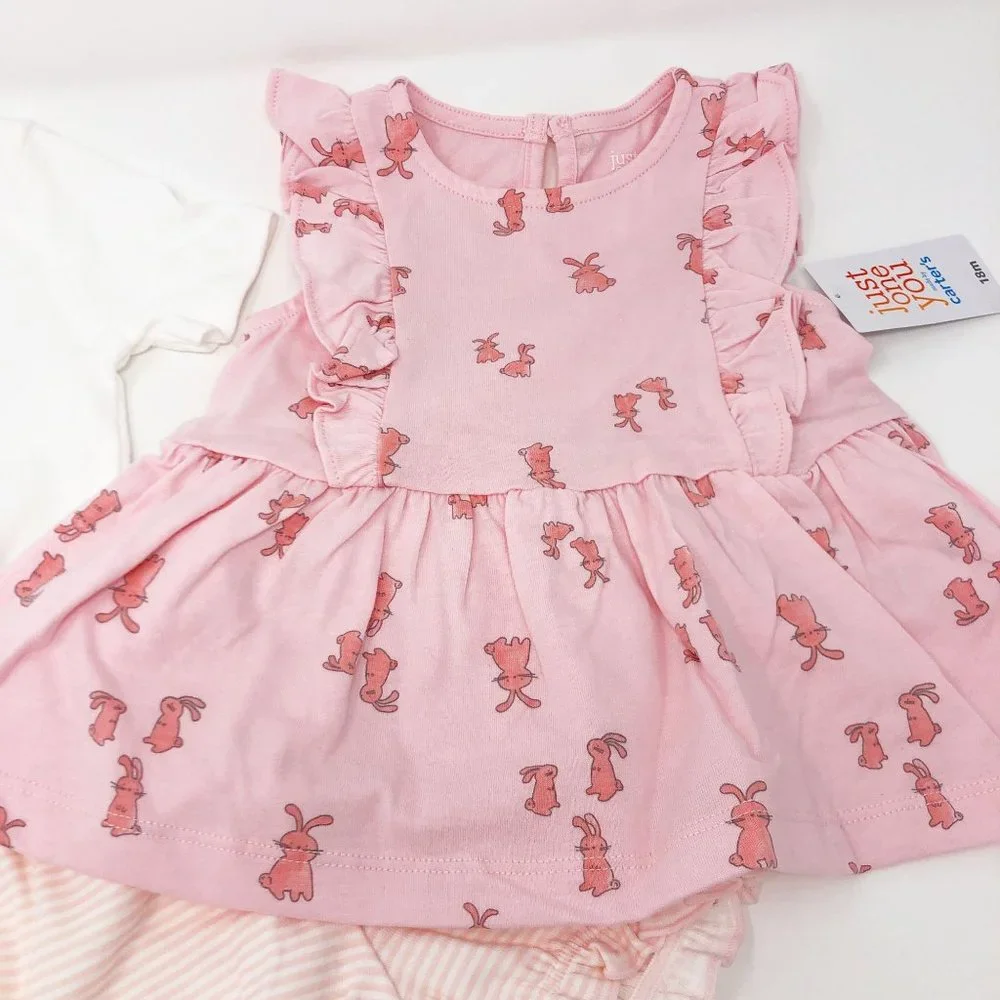 NWT 18Mo Infant Baby Girl 3Pc Set‎ Bunny ~So Happy Together~ Just One You